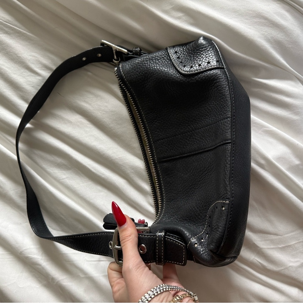 Black Leather 90s coach Shoulder Bag - Picture 2 of 5